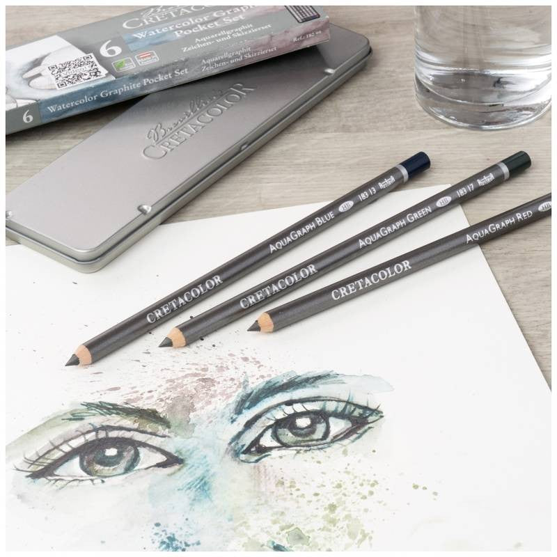 ESTOJO LAPIS GRAFITE AQUARELAVEL CRETACOLOR GRAPHITE POCKET 06 PECAS