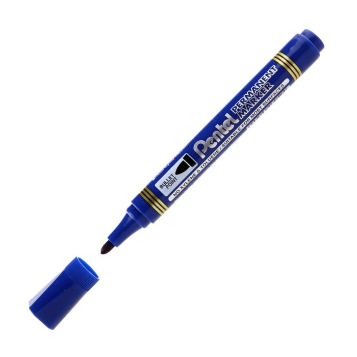 MARCADOR PENTEL PERMANENTE N850 AZUL PONTA REDONDA