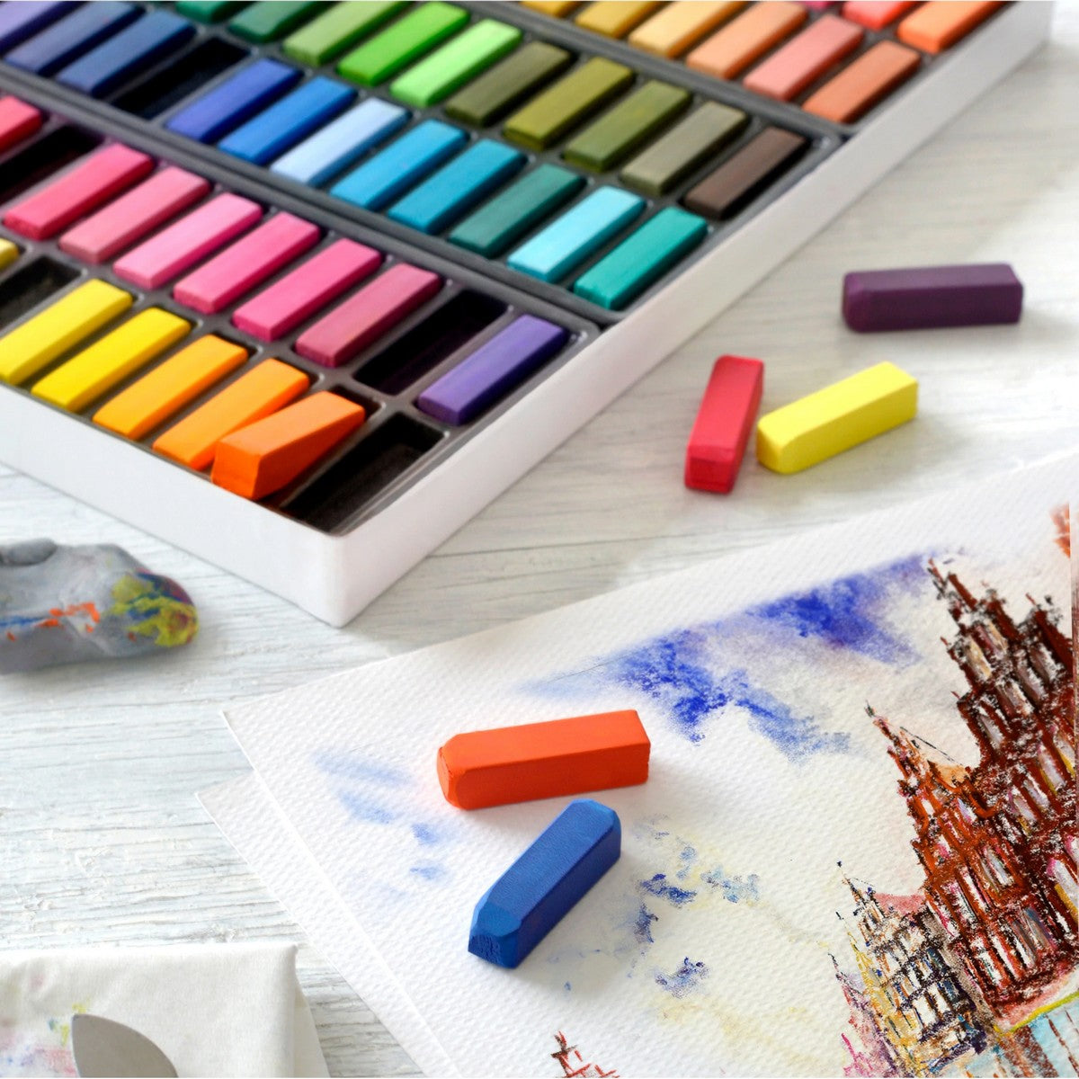 PASTEL SECO CARRE FABER CASTELL CREATIVE 48 CORES HALF STICK
