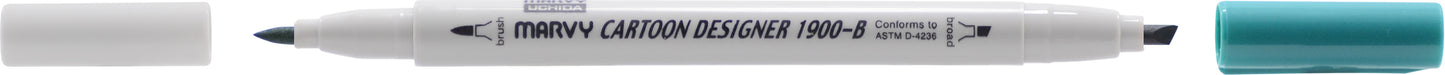 MARCADOR MARVY CARTOON DESIGNER PONTA DUPLA TURQUESA 14