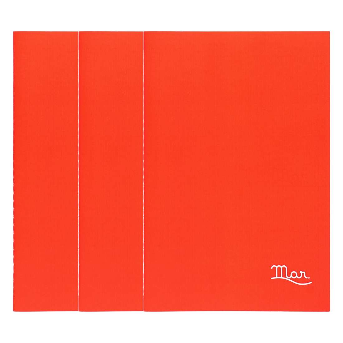 KIT 03 JOURNALS MAR VERMELHO A5 S/ PAUTA 60FLS CADA