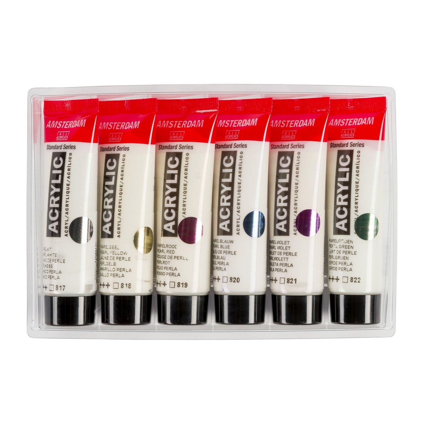 ESTOJO ACRILICA TALENS AMSTERDAM 20ML 06 CORES PEROLIZADAS