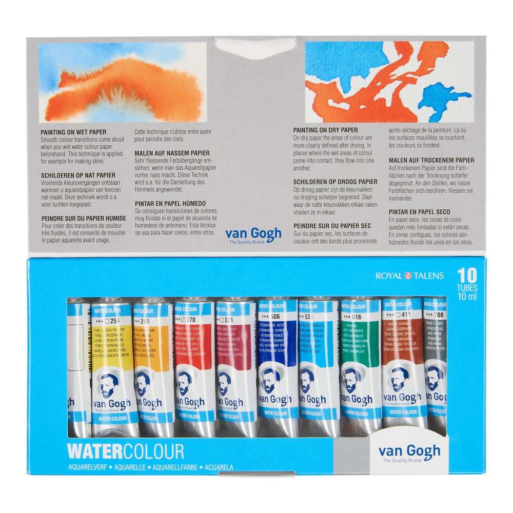 ESTOJO AQUARELA TALENS VAN GOGH 10 TUBOS 10ml