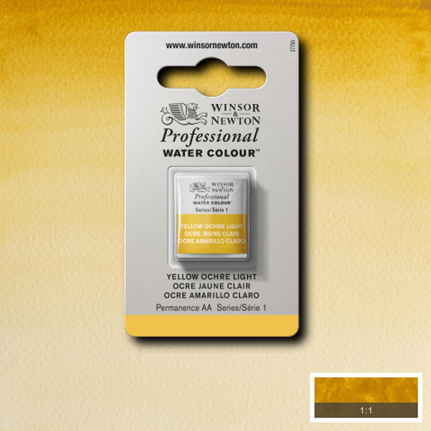 AQUARELA WINSOR NEWTON ARTISTS H PAN 745 YELLOW OCHRE LIGHT S1