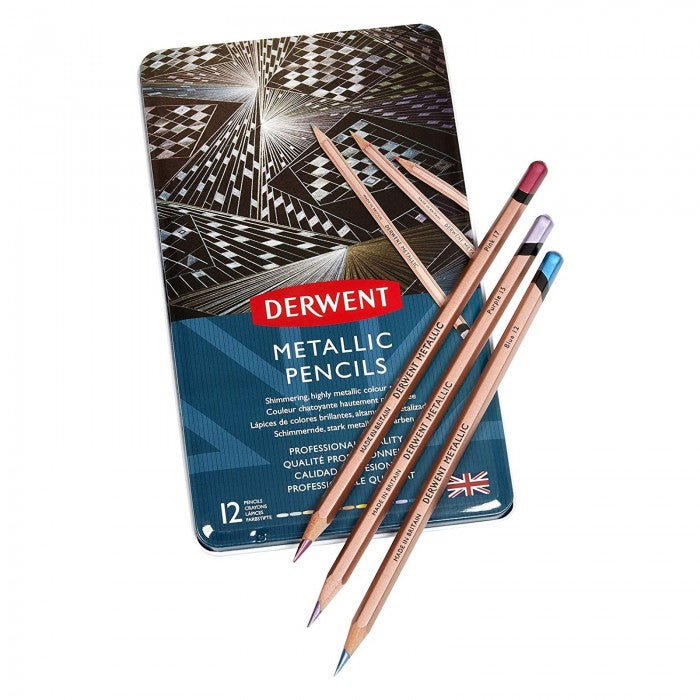 ESTOJO LAPIS COR DERWENT METALLIC 12 CORES