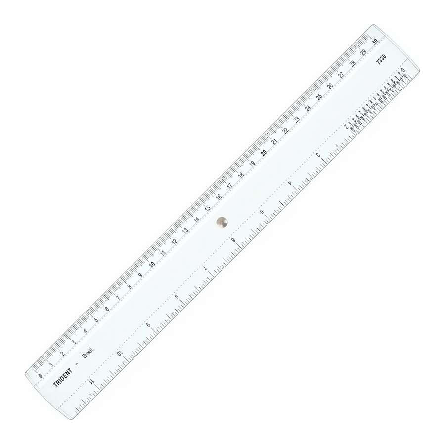 REGUA ACRILICO 30cm 7330 (mm/pol) TRIDENT