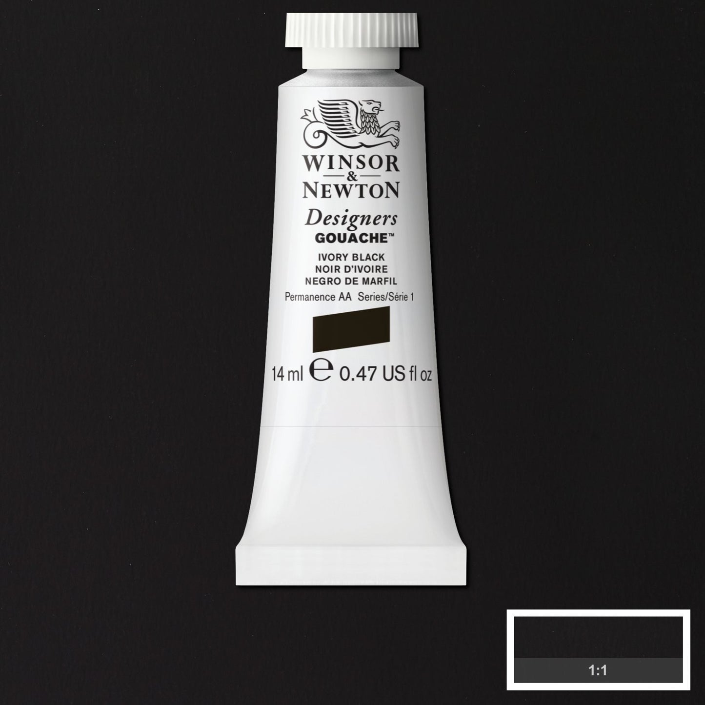 GOUACHE WINSOR NEWTON DESIGNERS 331 IVORY BLACK 14ml