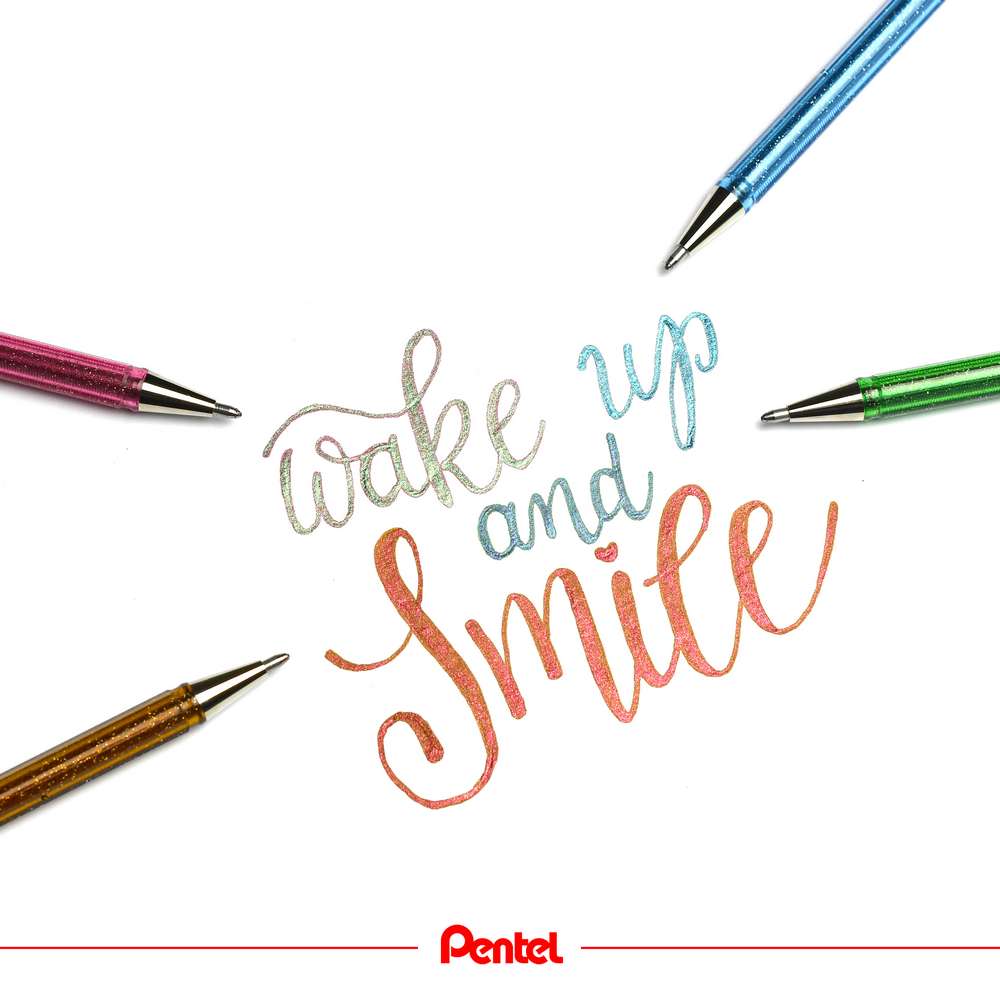 CANETA PENTEL HYBRID DUAL METALLIC AZUL E VERDE