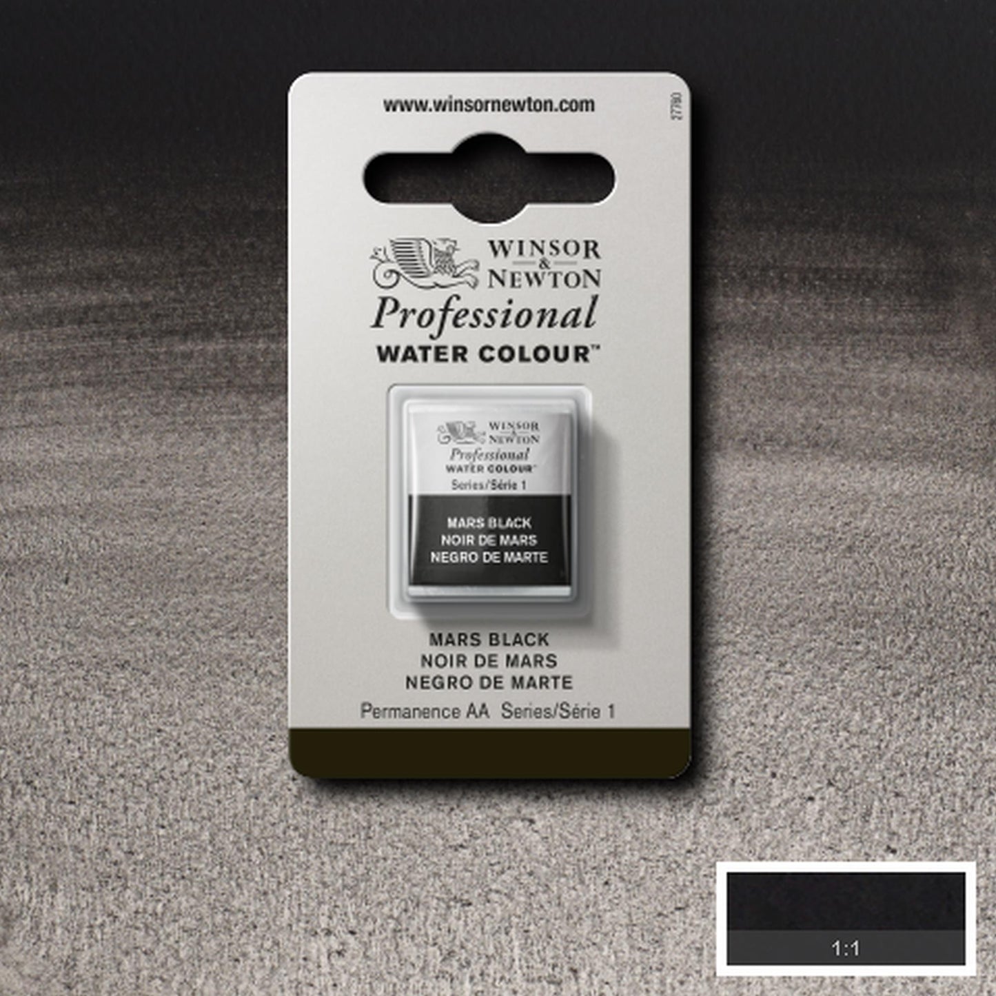 AQUARELA WINSOR NEWTON ARTISTS H PAN 386 MARS BLACK S1