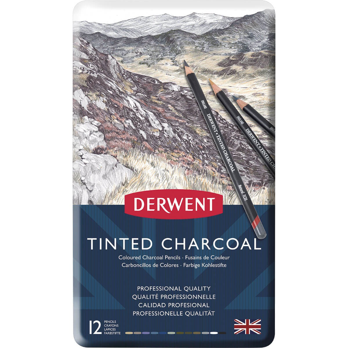 LAPIS CARVAO DERWENT COLORIDO (TINTED CHARCOAL) 12 CORES