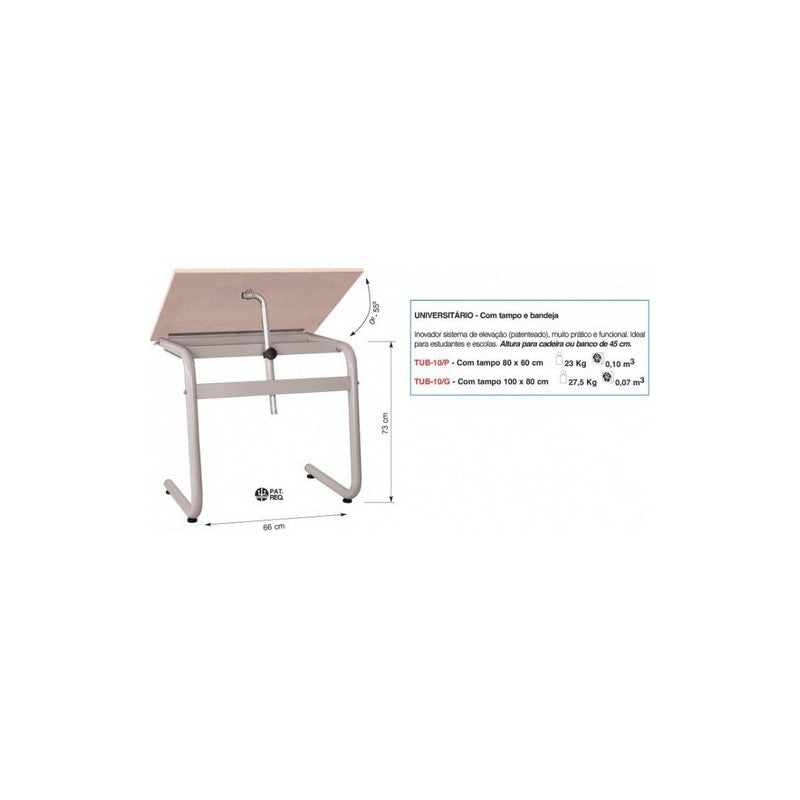 CAVALETE DESENHO TUB-10/G FORMICA 100x80 TRIDENT