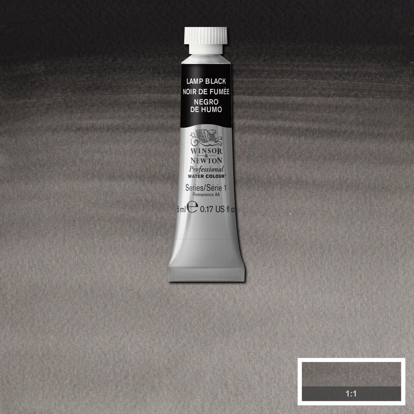 AQUARELA WINSOR NEWTON ARTISTS 5ml 337 LAMP BLACK S1