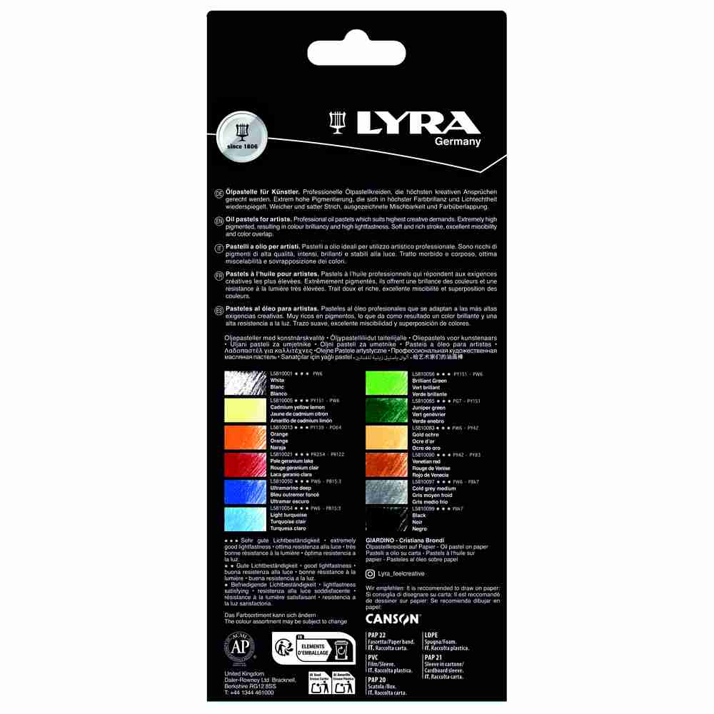 GIZ OLEO LYRA OIL PASTELS 12 CORES