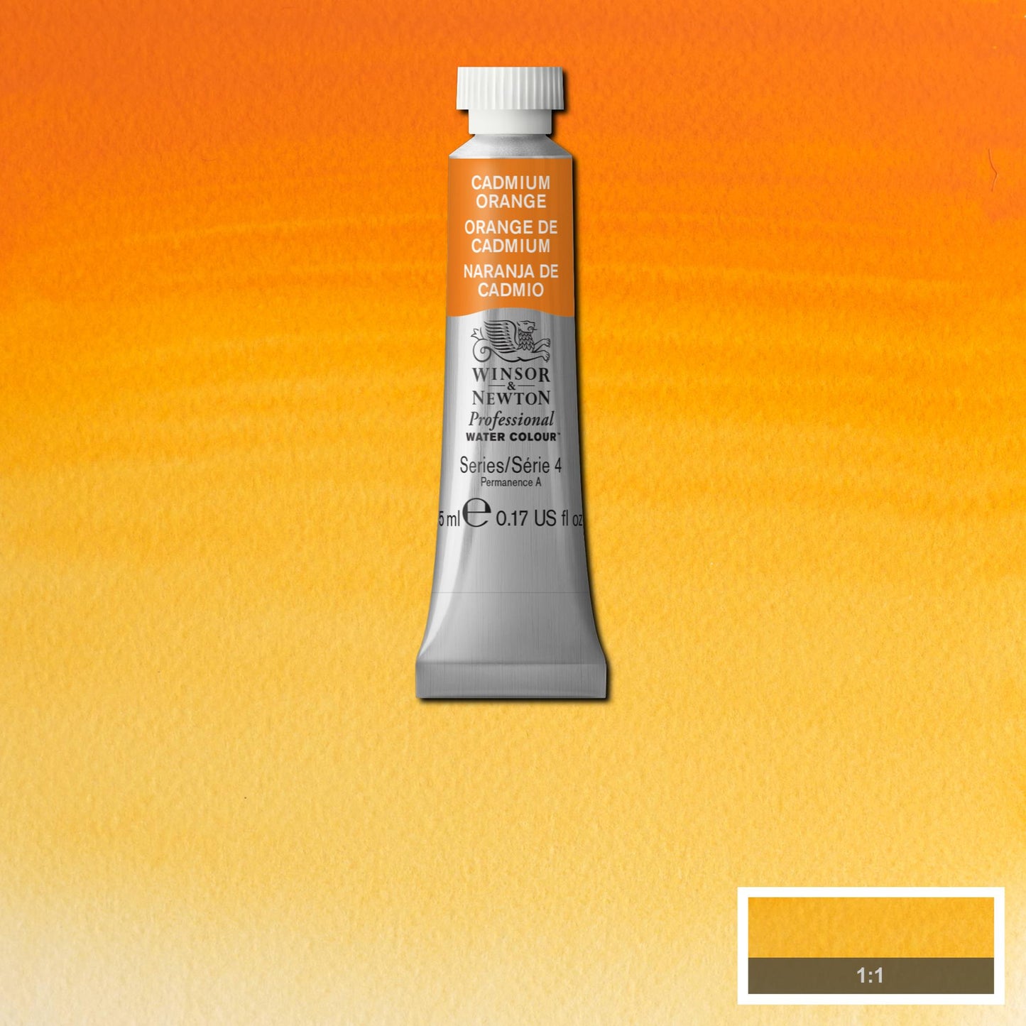 AQUARELA WINSOR NEWTON ARTISTS 5ml 089 CADMIUM ORANGE S4