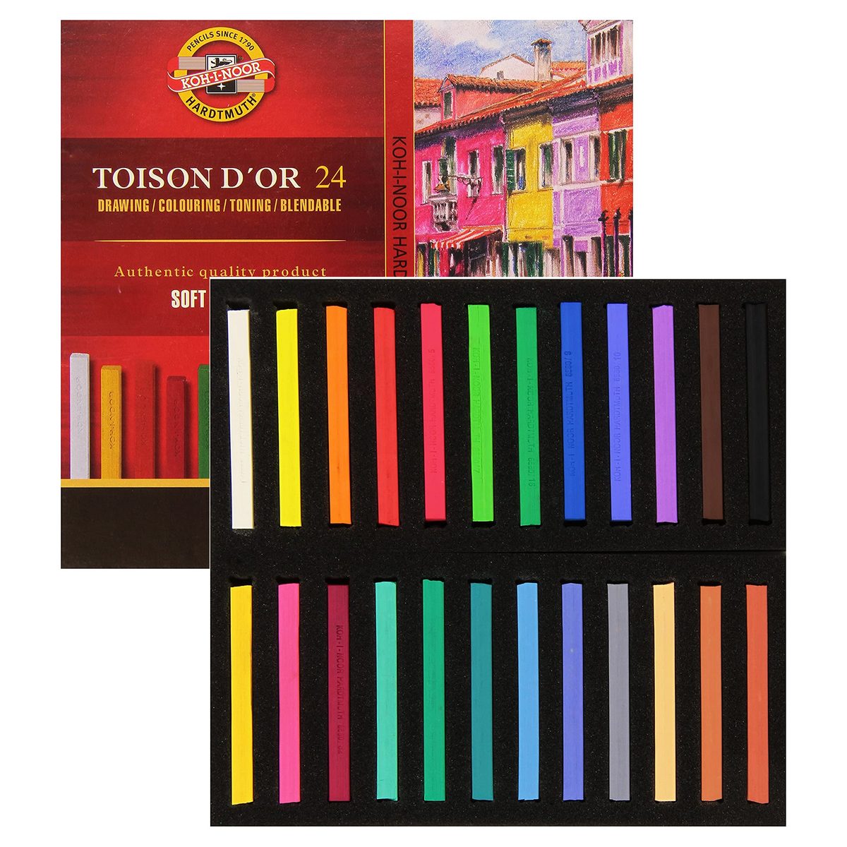 PASTEL SECO CARRE KOH-I-NOOR 24 CORES 8584