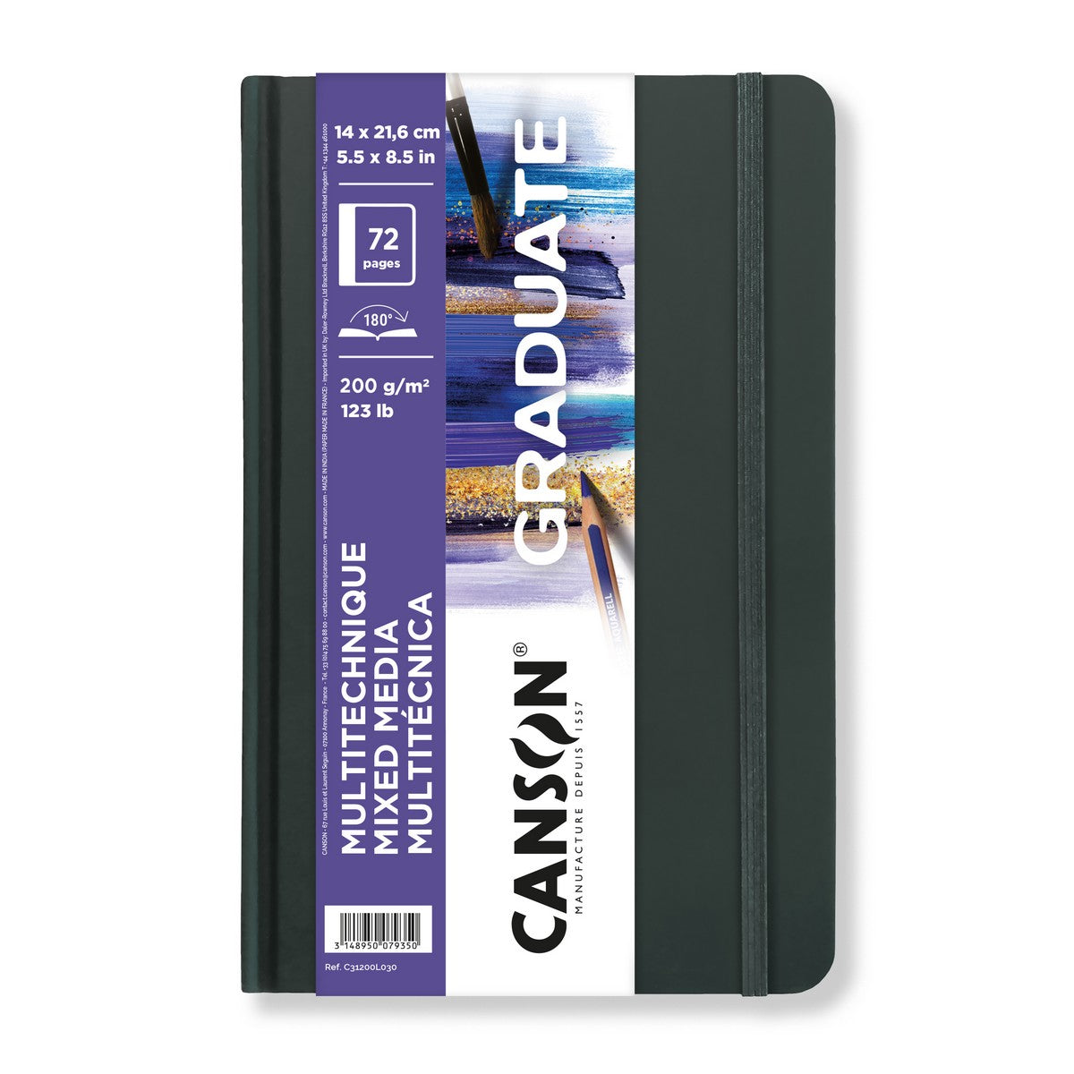 ARTBOOK CANSON GRADUATE MIXED MEDIA BRANCO A5 200g/m2 36FLS