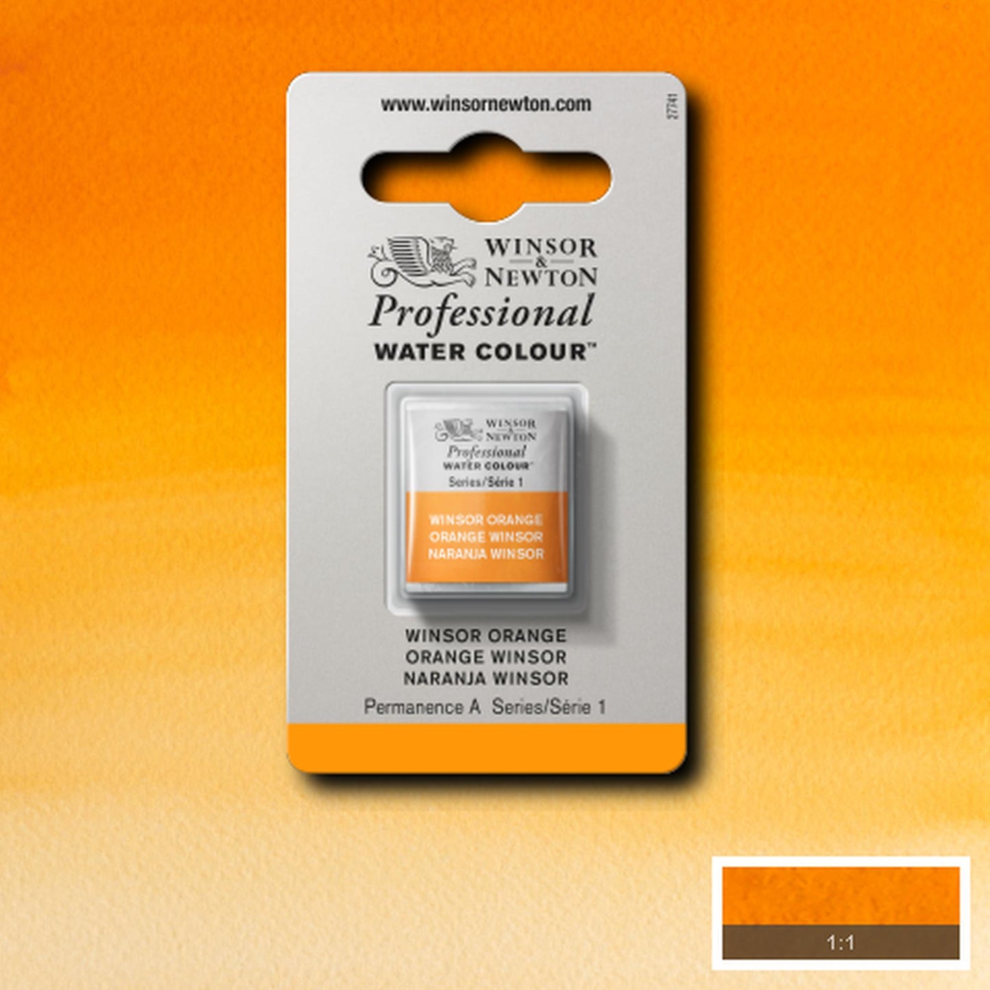 AQUARELA WINSOR NEWTON ARTISTS H PAN 724 WINSOR ORANGE S1