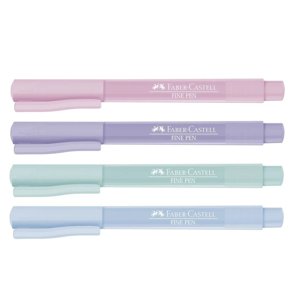 CANETA FABER FINE PEN COLORS 0,4mm 04 CORES PASTEIS