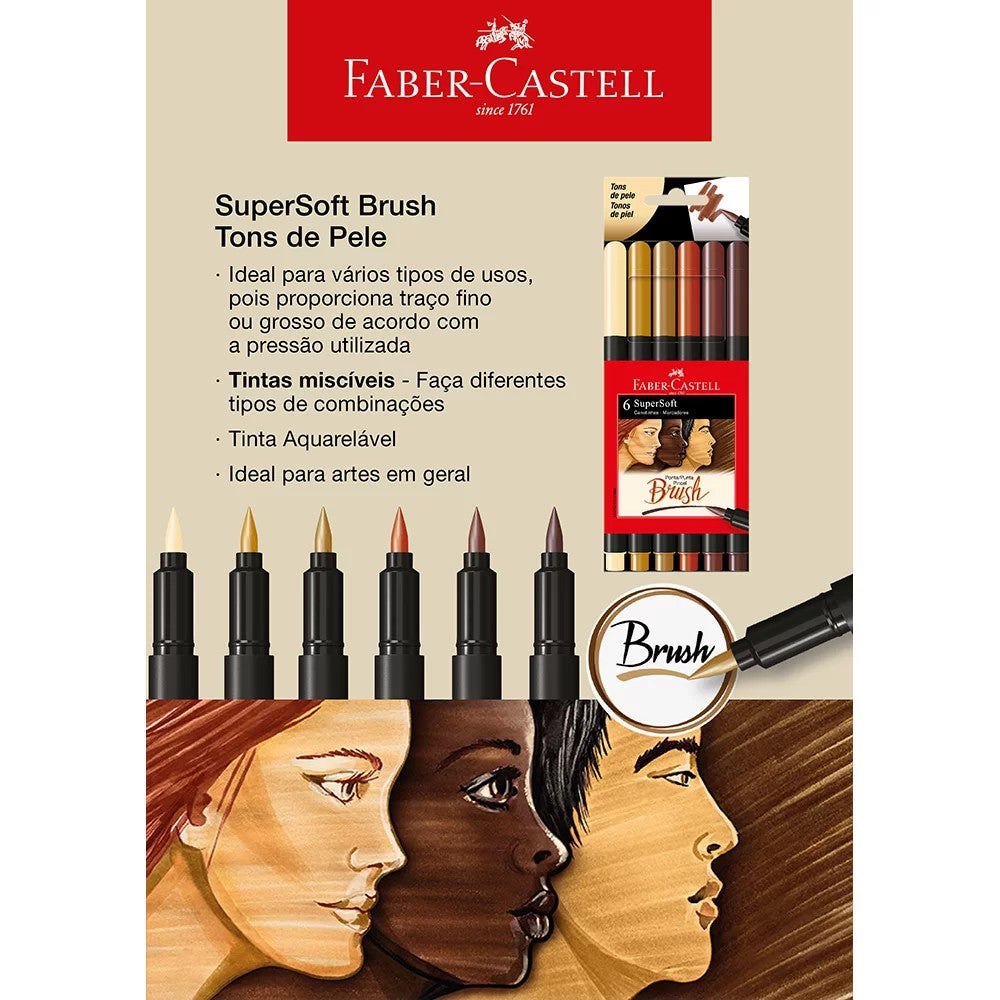 CANETA FABER CASTELL SUPERSOFT BRUSH 06 TONS DE PELE