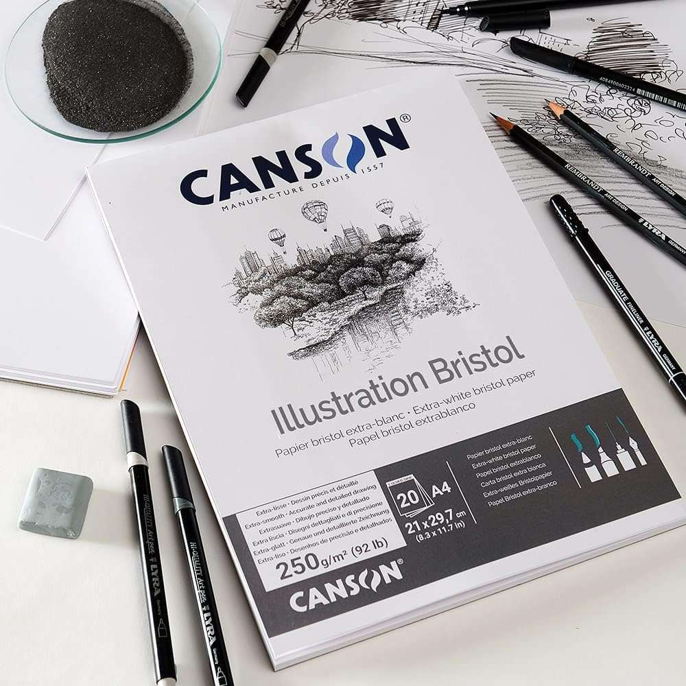 BLOCO CANSON ILLUSTRATION BRISTOL A4 250g/m2 20 FOLHAS
