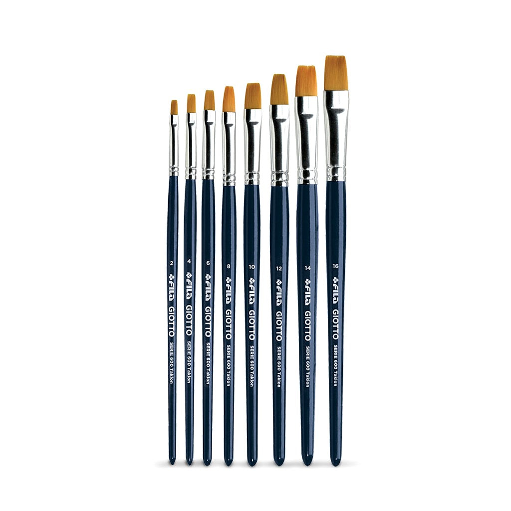 KIT 08 PINCEIS GIOTTO SERIE 600 SINTETICO TAKLON CHATO