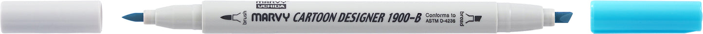 MARCADOR MARVY CARTOON DESIGNER PONTA DUPLA AZUL PALIDO 53