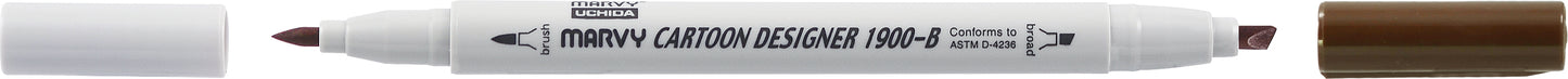 MARCADOR MARVY CARTOON DESIGNER PONTA DUPLA SEPIA 45
