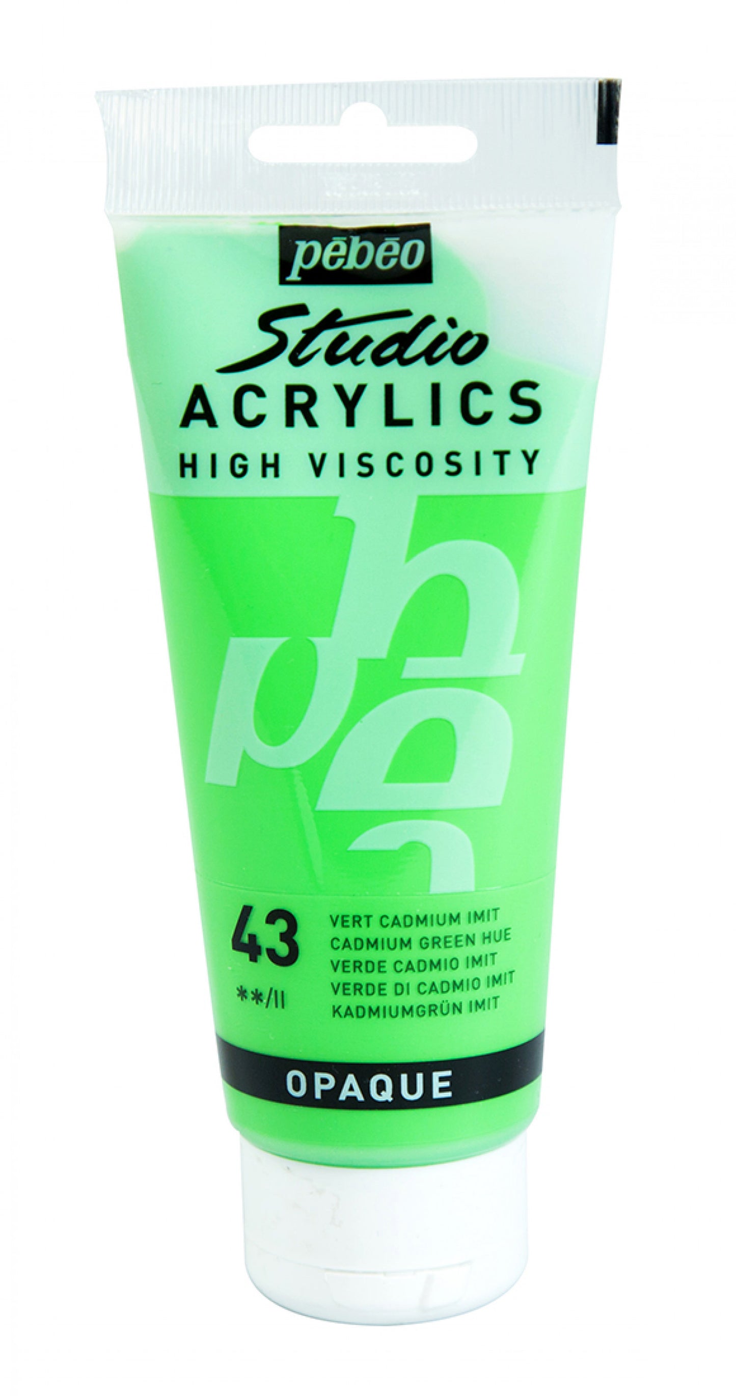 ACRILICA PEBEO STUDIO HV 100ML 43 VERDE DE CADMIO IMITACAO 831043