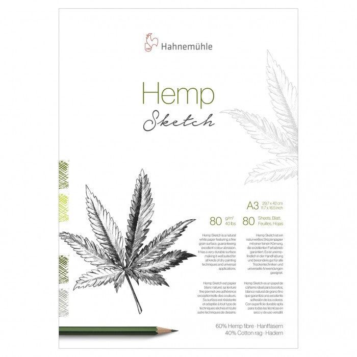 BLOCO HAHNEMUHLE HEMP SKETCH 80G/M2 A3 80 FOLHAS