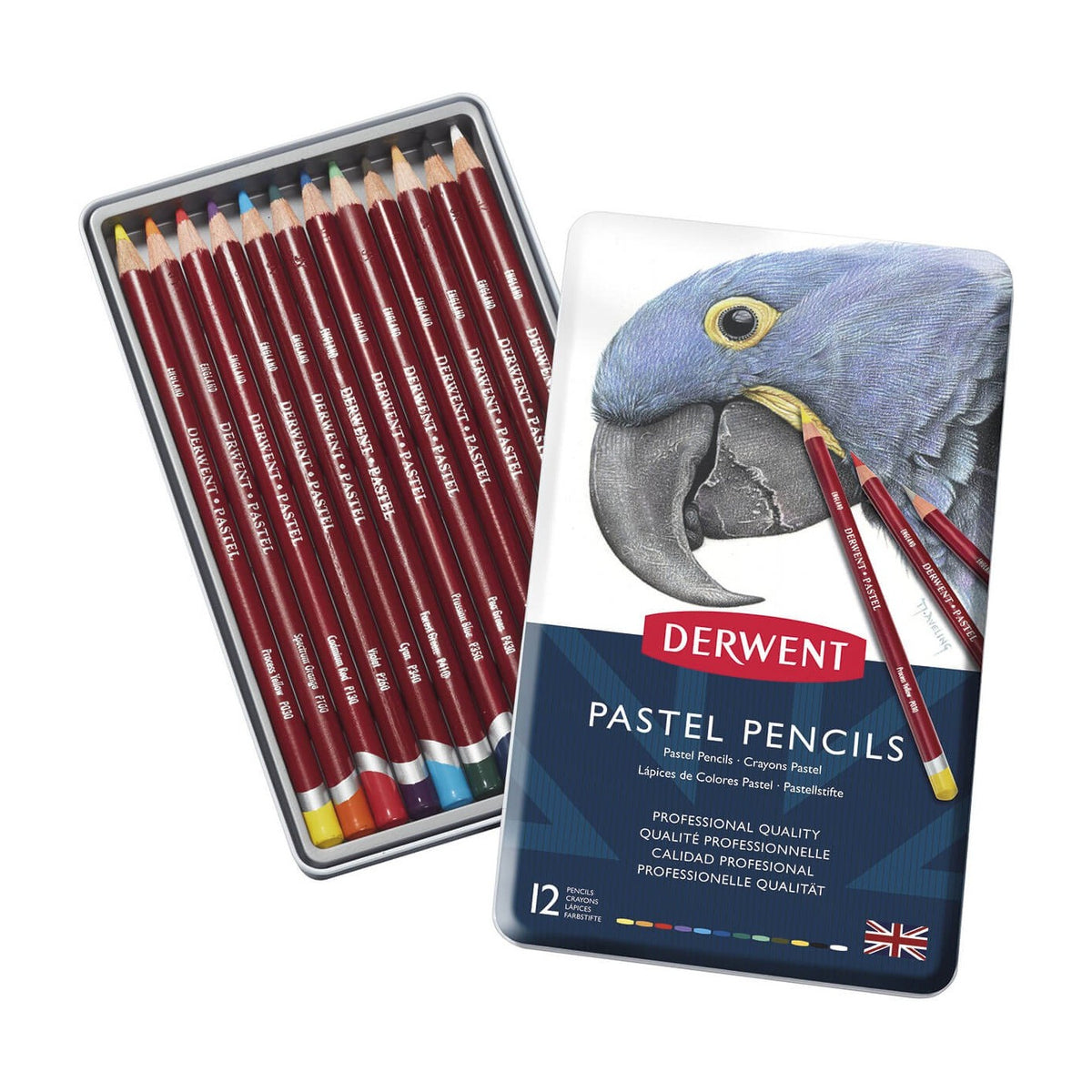 LAPIS PASTEL DERWENT 12 CORES