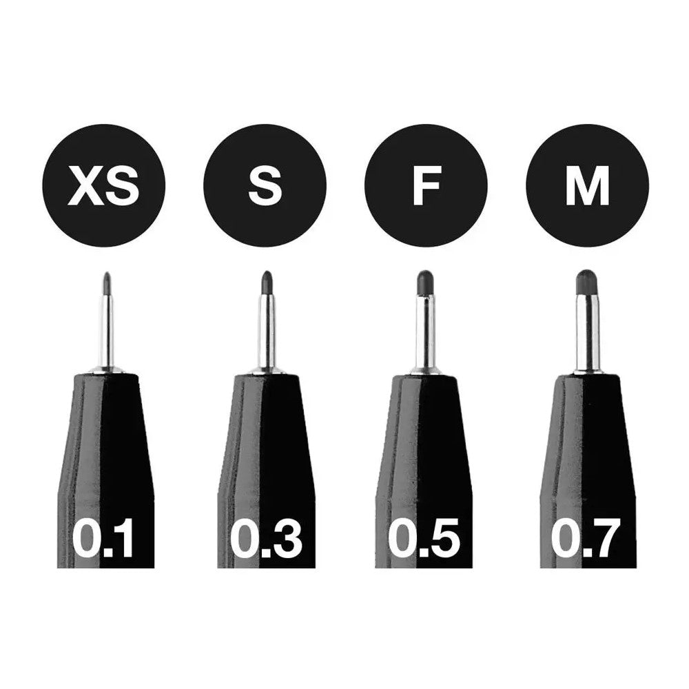 CANETA FABER CASTELL PITT 04 BLACK FINELINER (XS,S,F,M)