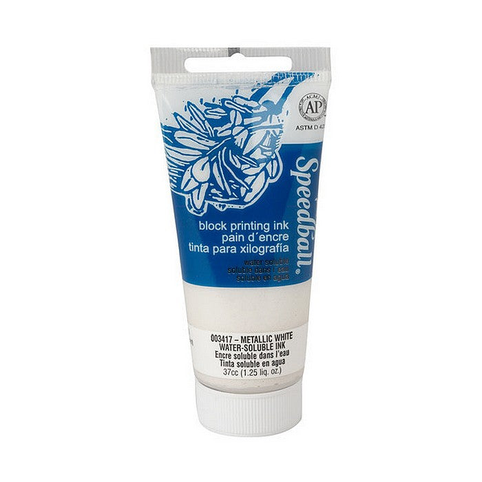 TINTA XILO/LINO WATER-BASED SPEEDBALL 037ML 3417 BRANCO METALICO