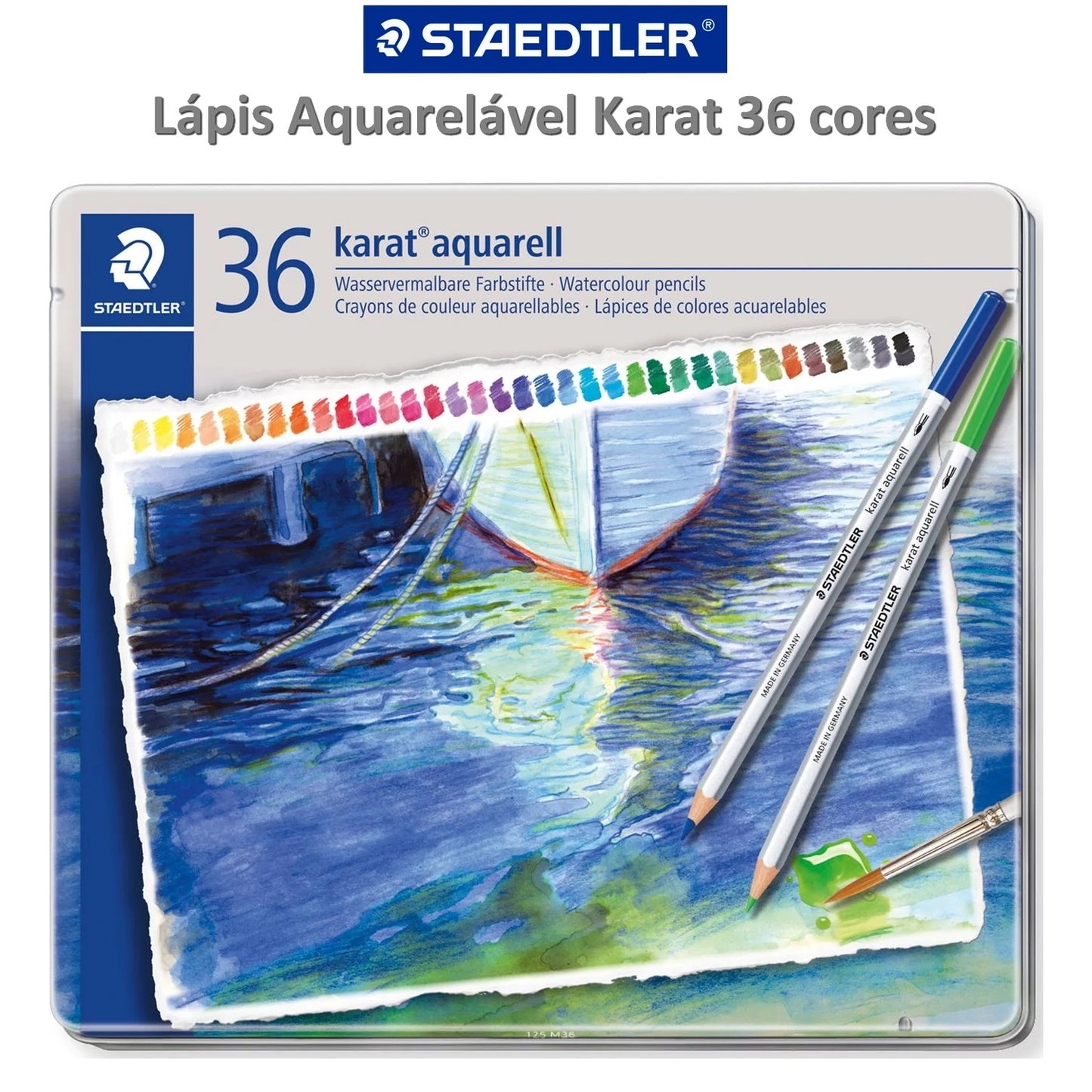 LAPIS AQUARELAVEL STAEDTLER KARAT 36 CORES 125M36