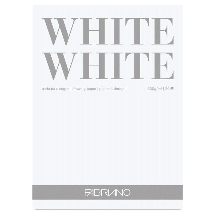 BLOCO FABRIANO DISEGNO WHITE WHITE 300g/m2 29,7x42 20 FOLHAS