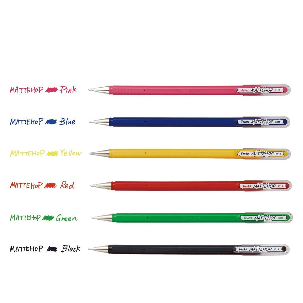 ESTOJO CANETA GEL PENTEL MATTEHOP 1.0MM C/ 06 CORES