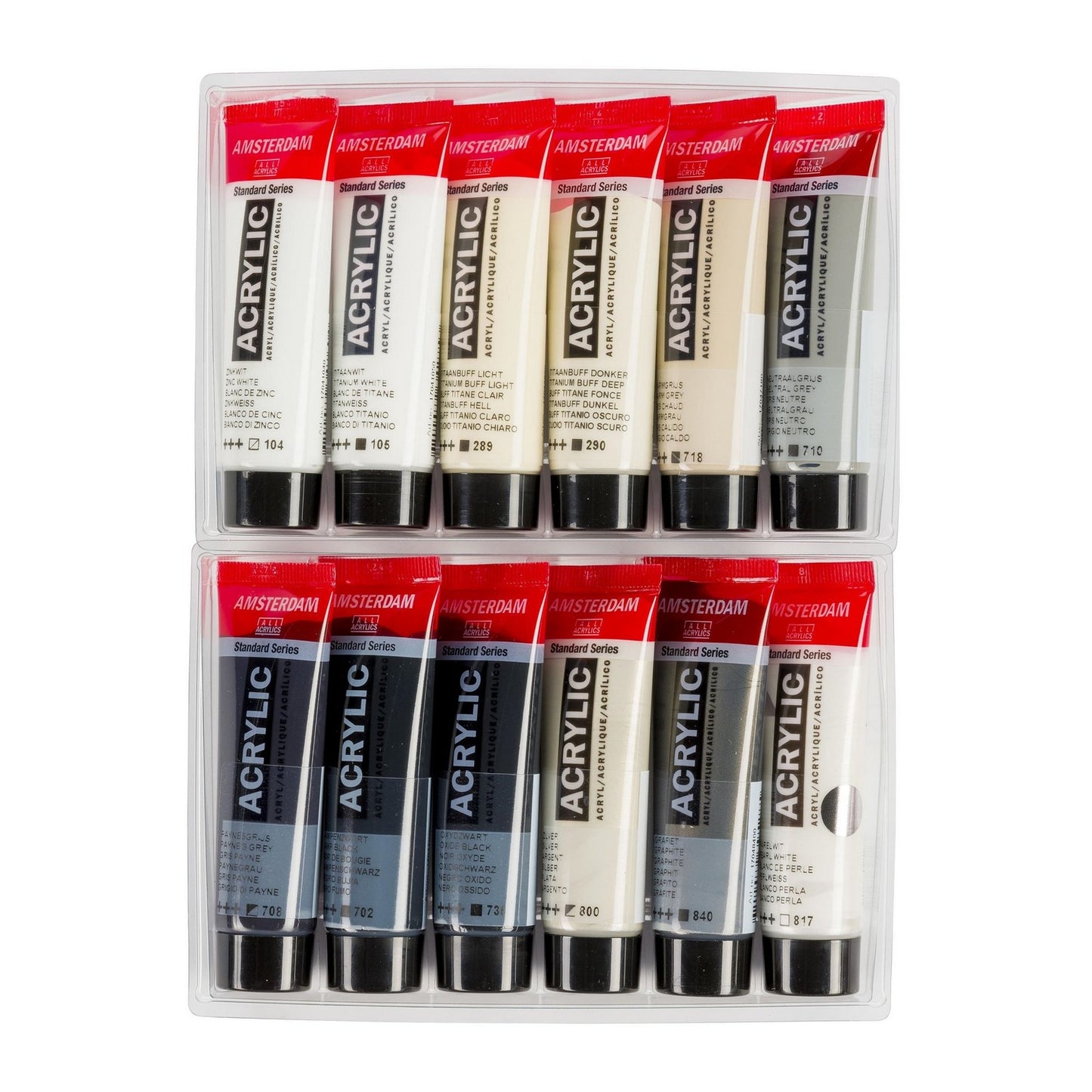 ESTOJO ACRILICA TALENS AMSTERDAM 20ML 12 CORES CINZAS