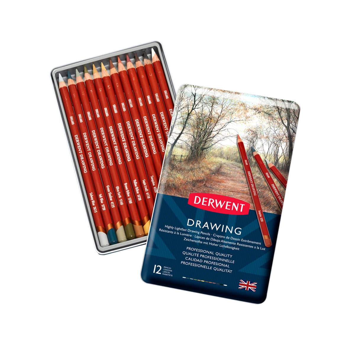 LAPIS ESBOÇO DERWENT DRAWING 12 CORES