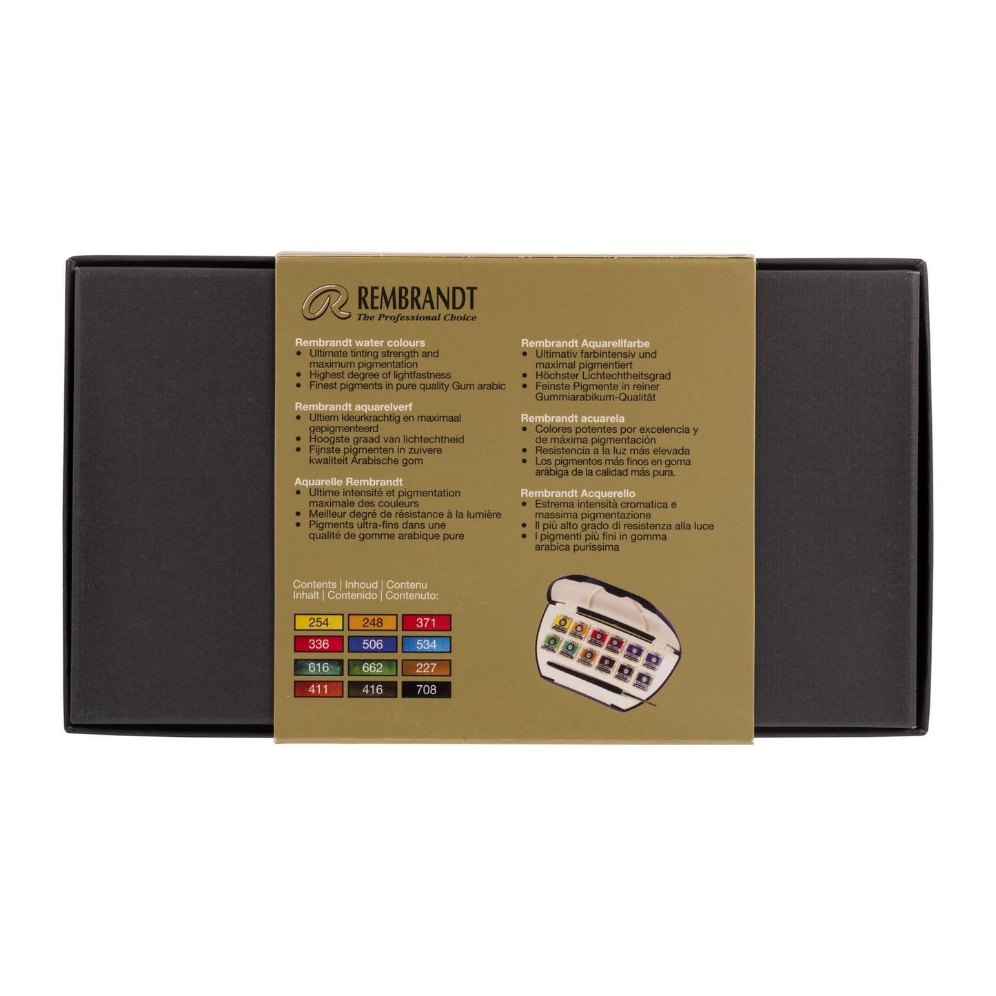 ESTOJO AQUARELA TALENS REMBRANDT 12 HALF PAN LUXURY BOX 2