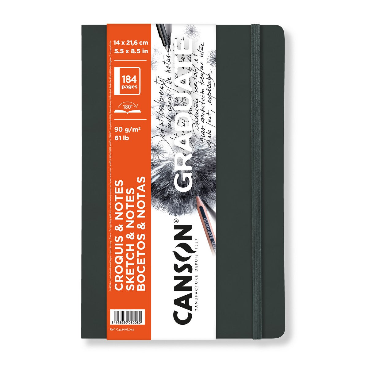 ARTBOOK CANSON GRADUATE SKETCH NOTES A5 14X21,6 90G/M2 92FLS
