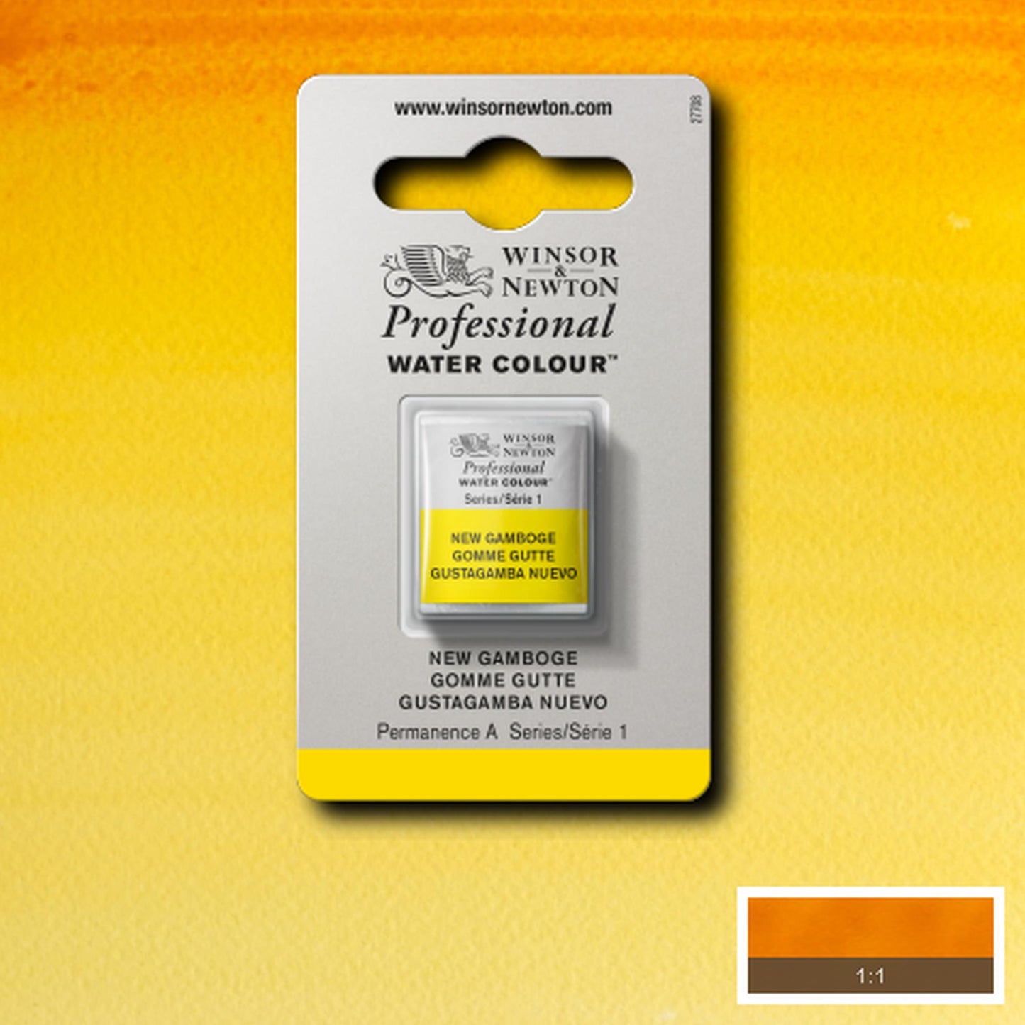 AQUARELA WINSOR NEWTON ARTISTS H PAN 267 NEW GAMBOGE S1