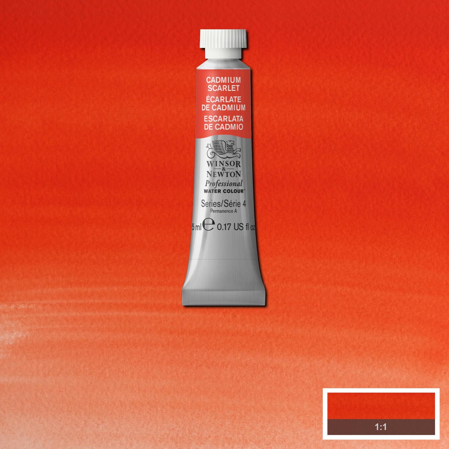 AQUARELA WINSOR NEWTON ARTISTS 5ml 106 CADMIUM SCARLET S4