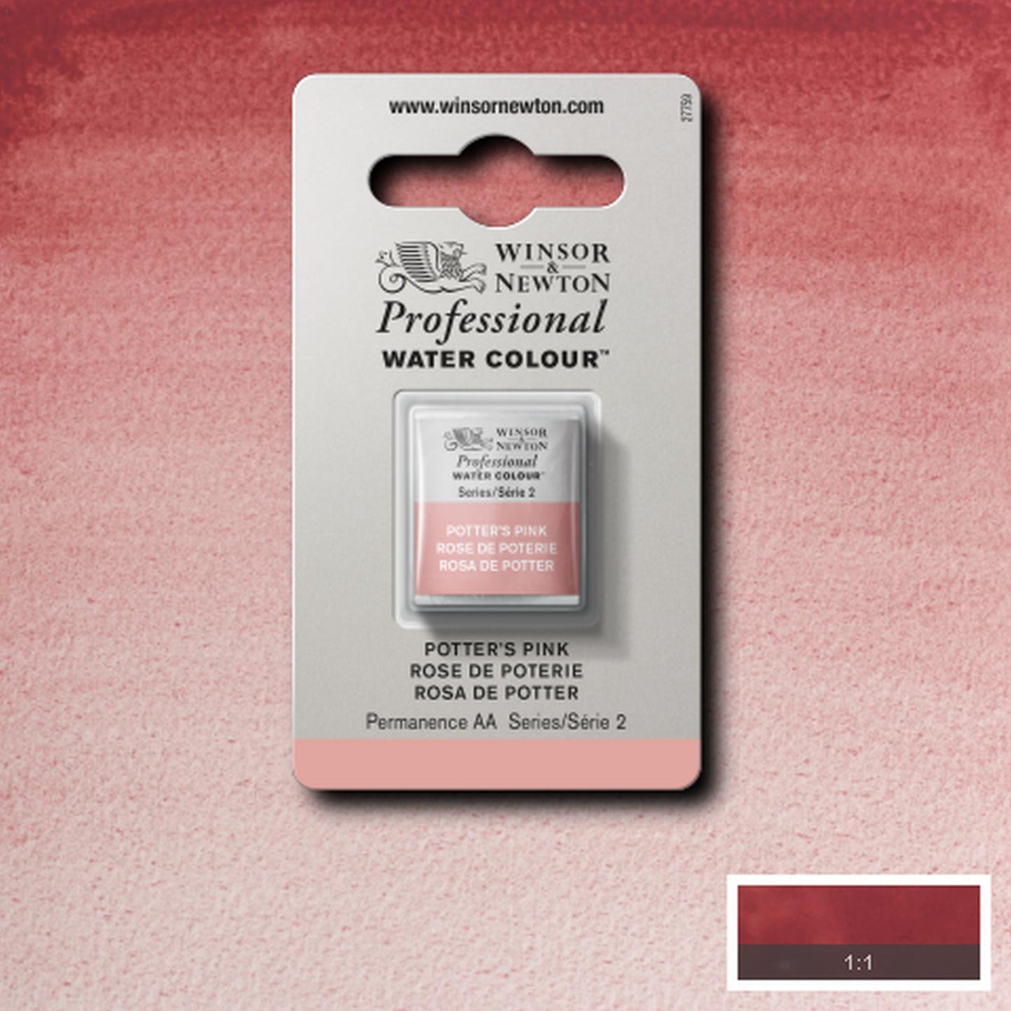 AQUARELA WINSOR NEWTON ARTISTS H PAN 537 POTTER'S PINK S2
