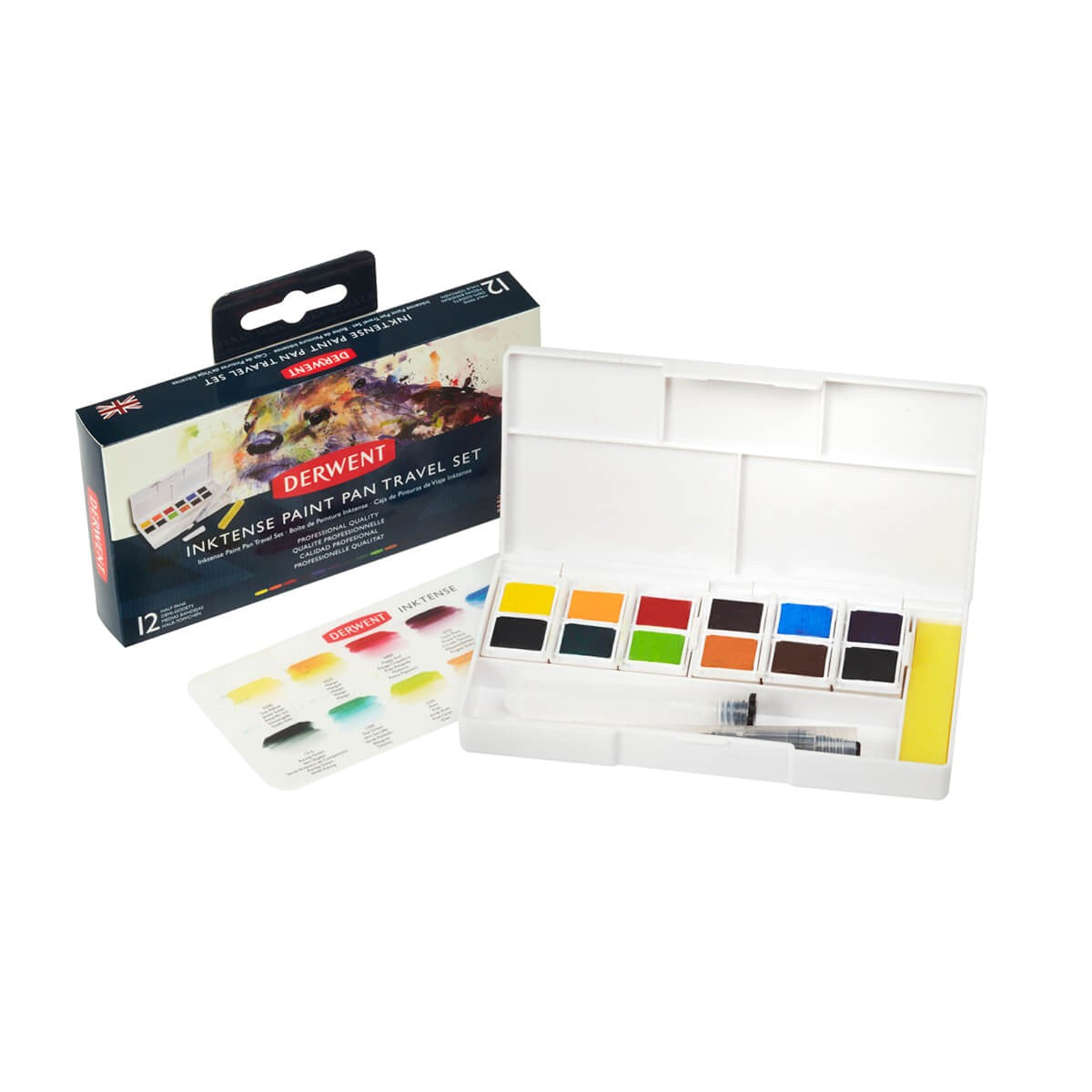 ESTOJO AQUARELA DERWENT INKTENSE 12 HALF PAN PALETTE 01