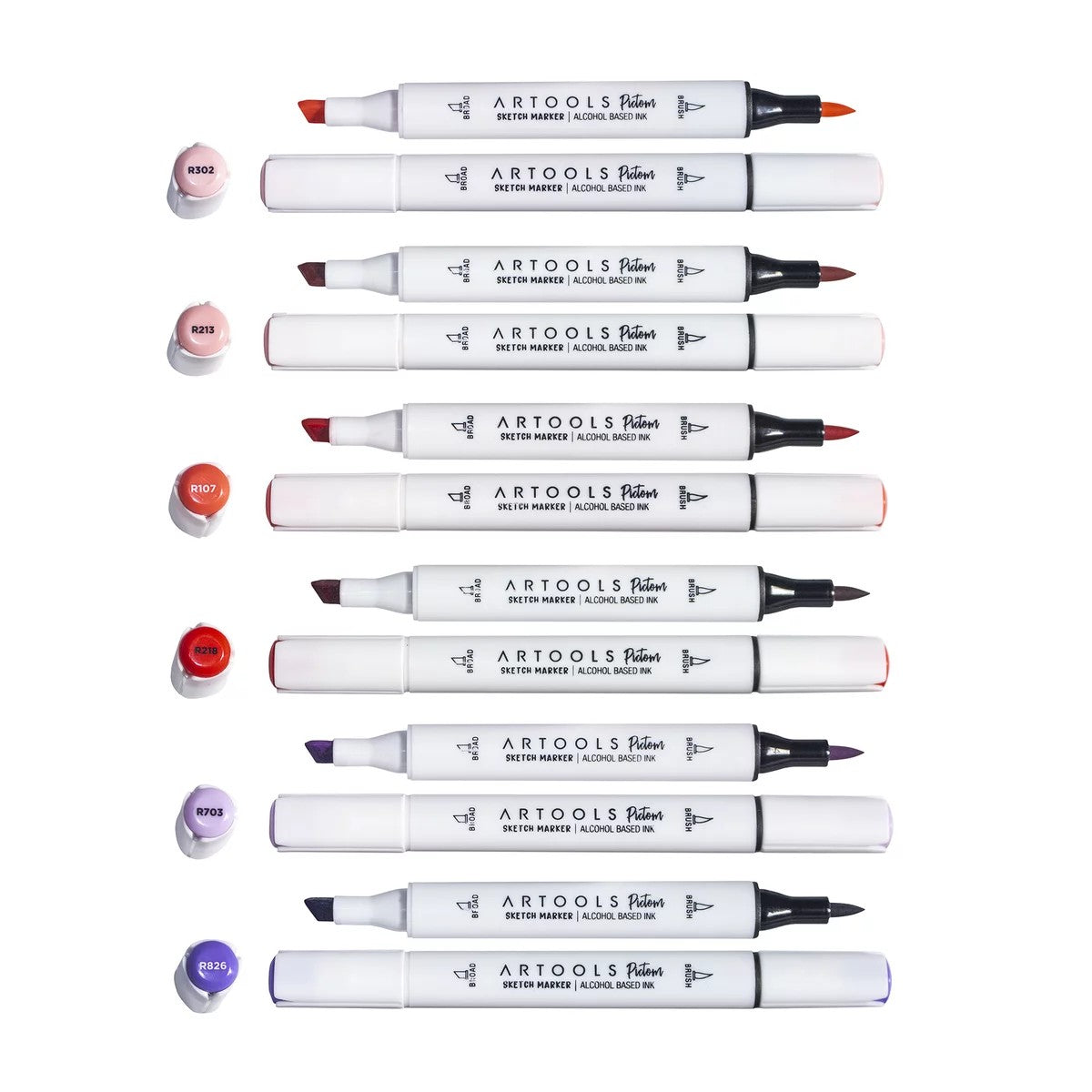 ESTOJO MARCADOR ARTOOLS PICTOM DUPLO C/ 06 VERMELHOS