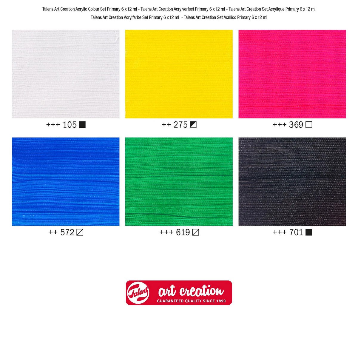 ESTOJO ACRILICA TALENS ART CREATION 06 CORES PRIMARIAS 12ML