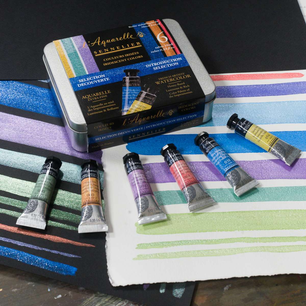 ESTOJO AQUARELA SENNELIER L'AQUARELLE 06 CORES IRIDESCENTES 10ML