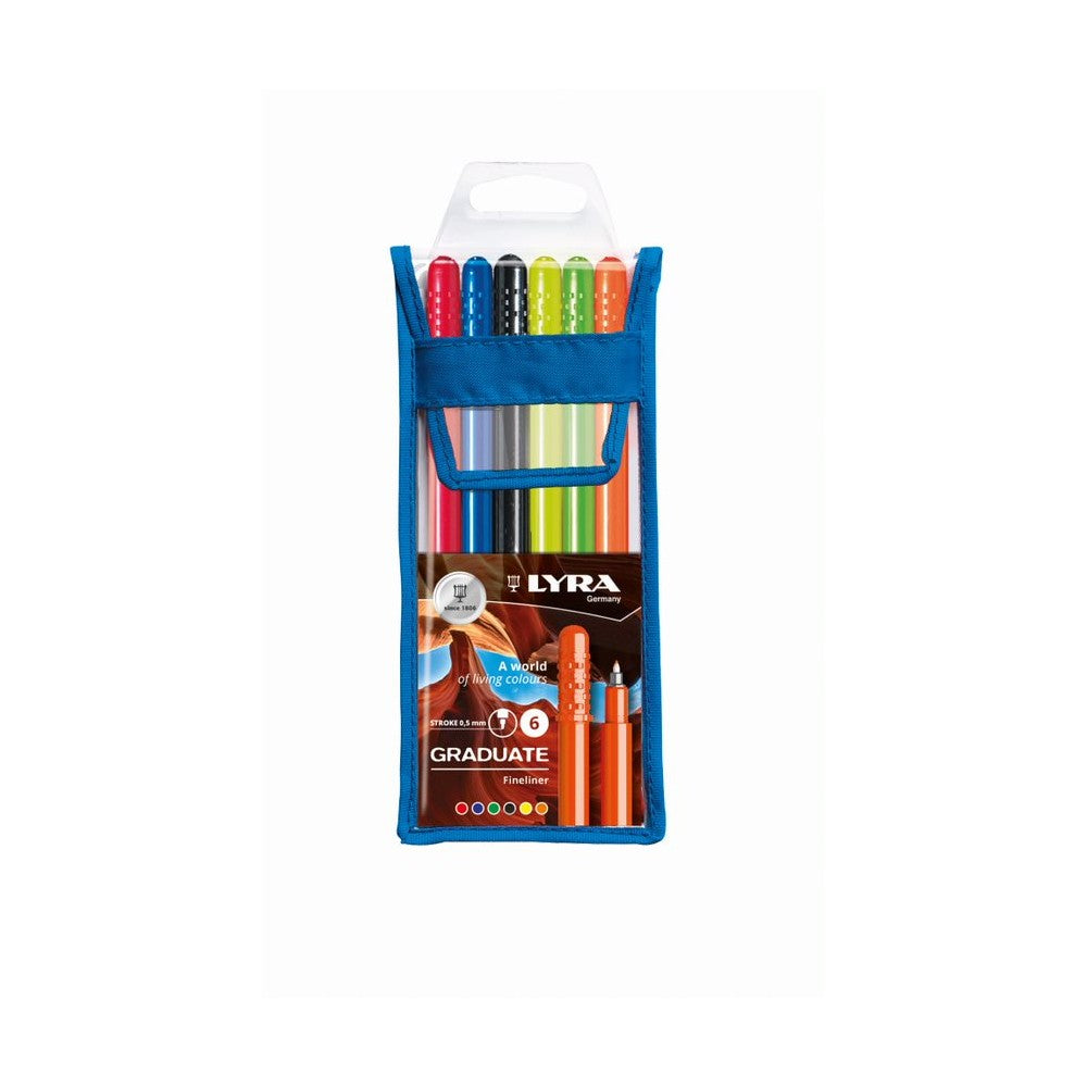 CANETA HIDROCOR FINELINER LYRA GRADUATE ESTOJO 06 CORES