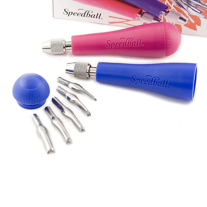 FERRAMENTAS XILO/LINO 4132 C/ 02 MANOPLAS 06 PENAS SPEEDBALL