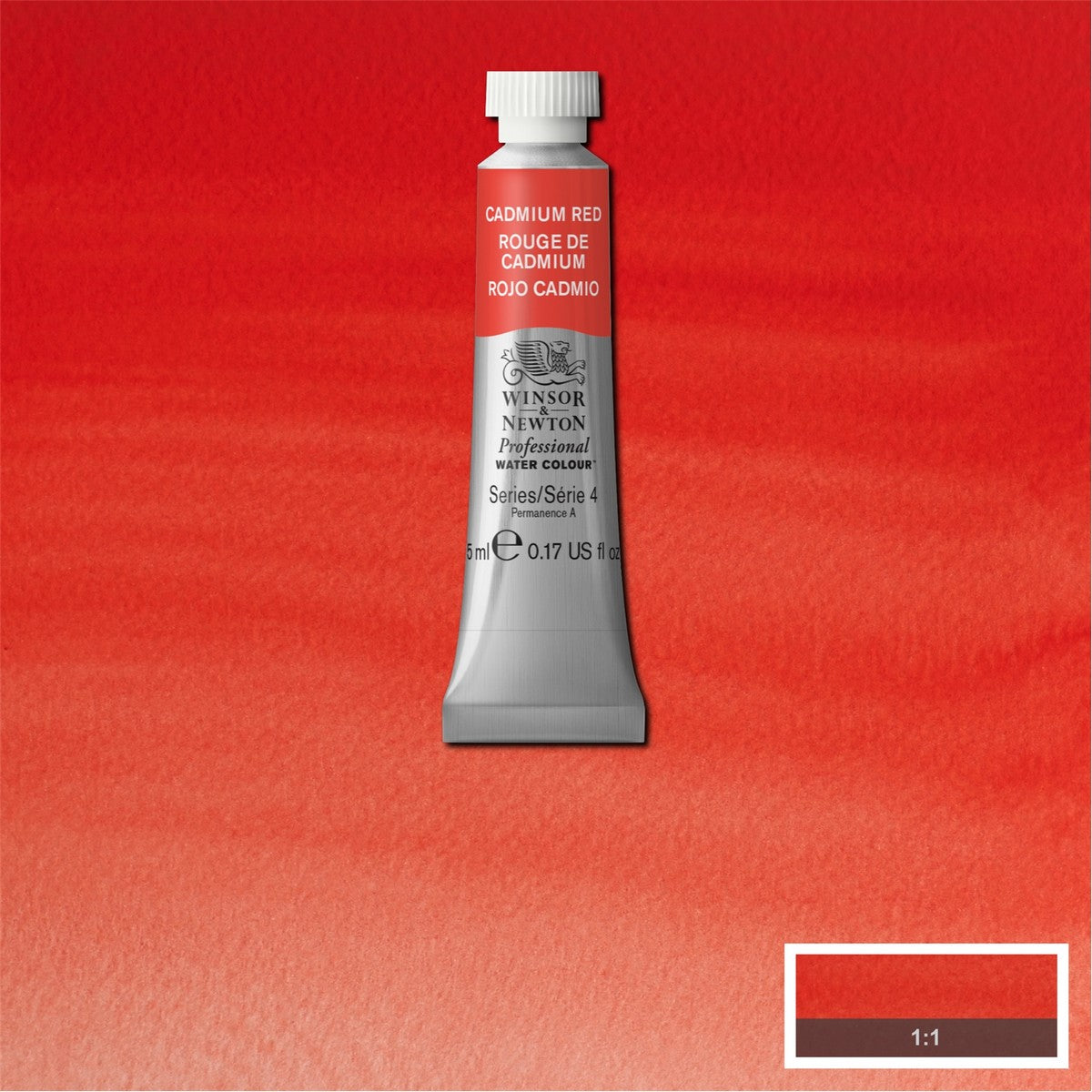 AQUARELA WINSOR NEWTON ARTISTS 5ml 094 CADMIUM RED NY 0102094