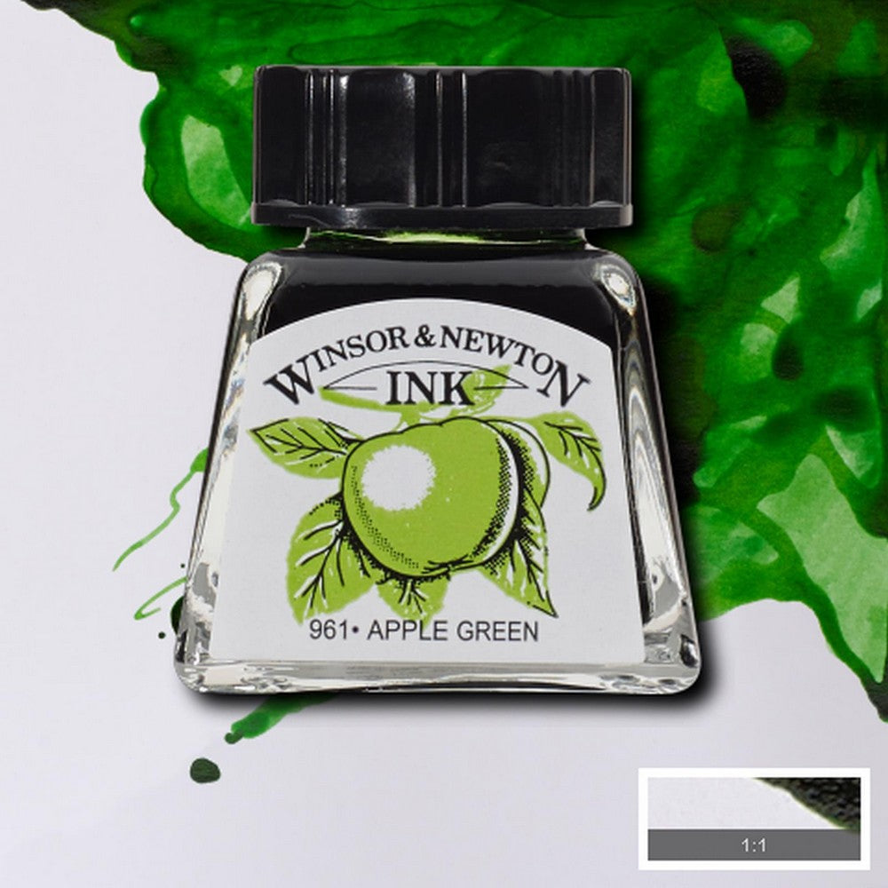 DRAWING INKS WINSOR NEWTON 14ML 011 APPLE GREEN 1005011